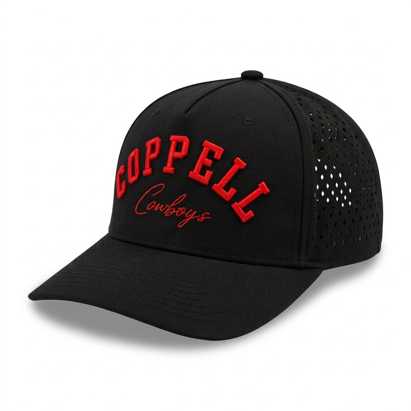 The Junction, an official Community Hats cap with red Coppell embroidery