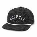 Design mockup: The Blackland, Black Camo hat with front embroidery